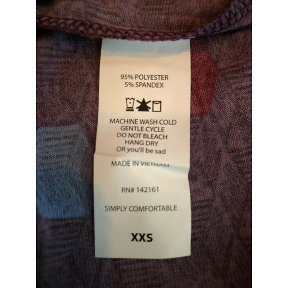 LuLaRoe Irma XXS Purple Geometric Print Short Sleeve Tunic Top Hi Low Hem - Picture 8 of 10